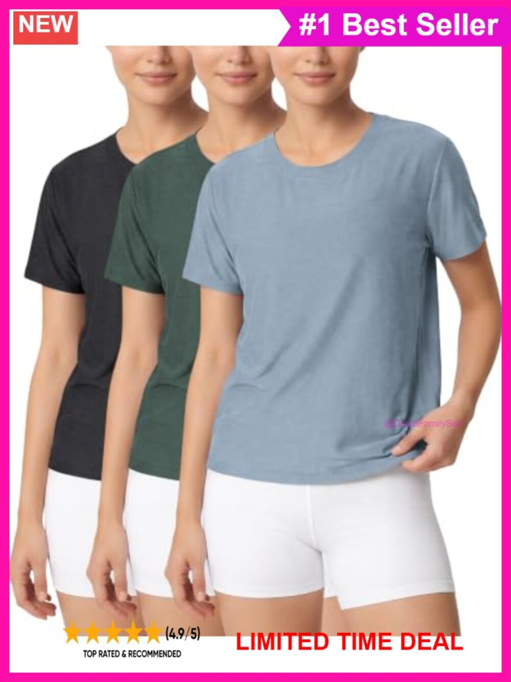 Women's Performance Crew Neck Short Sleeve Tee Relaxed Fit Active T-Shirt